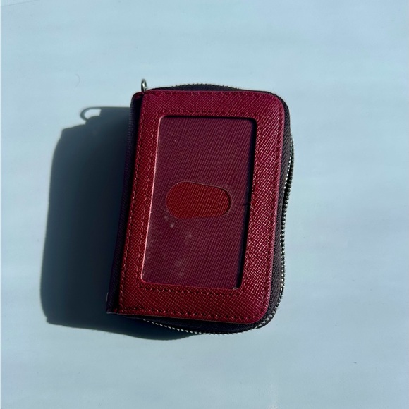 Red Leather Card Wallet - Picture 3 of 4